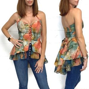 Vintage Knapp Studio Ruffle Crop Top